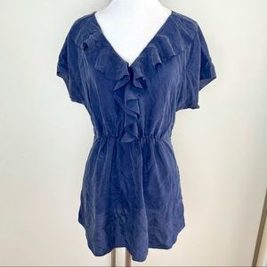 Anthropologie Silk Ruffle Top, Size 6